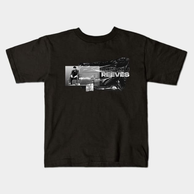 Sad Keanu Reeves ∆ Aesthetic Design Kids T-Shirt by unknown_pleasures